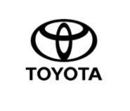 Toyota logo: three overlapping red ellipses forming a stylized “T,” symbolizing the heart of the customer, the heart of the product, and the ever-expanding global reach